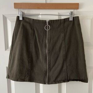 Francesca's Collections Dark Green Mini Skirt